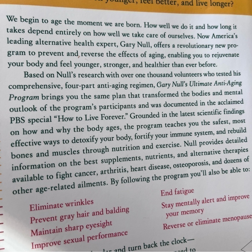 GARY Null’s Ultimate Anti-Aging Program Book - Picture 3 of 7